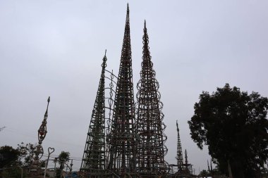 Simon Rodia 'nın WATTS Kuleleri, mimari yapılar, Simon Rodia State Historic Park, Los Angeles - ABD