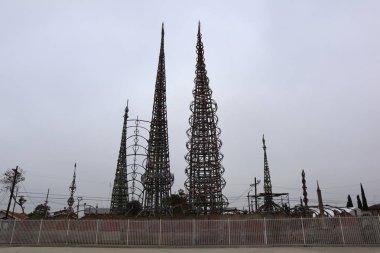 Simon Rodia 'nın WATTS Kuleleri, mimari yapılar, Simon Rodia State Historic Park, Los Angeles - ABD