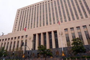 Los Angeles, Kaliforniya, ABD - 22 Mayıs 2023 Spring Street Adliyesi, Los Angeles 'taki ABD Adliyesi