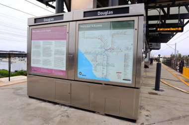 Los Angeles, Kaliforniya, ABD - 23 Mayıs 2023 Douglas Metro Tren İstasyonu, Los Angeles