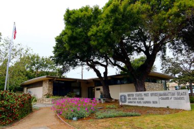 Manhattan Sahili, Kaliforniya, ABD - 23 Mayıs 2023: Manhattan Sahili Birleşik Devletler Posta Ofisi