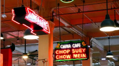 Los Angeles, Kaliforniya, ABD - 24 Mayıs 2023: Los Angeles şehir merkezinde bulunan Grand Central Market