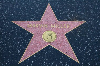 ABD, CALIFORNIA, HOLYWOOD - 20 Mayıs 2019: Hollywood, California 'daki Hollywood Şöhret Yolu' nda Marvin Miller yıldızı 