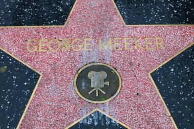 ABD, CALIFORNIA, HOLYWOOD - 20 Mayıs 2019: Hollywood, Kaliforniya 'daki Hollywood Şöhret Yolu' nda George Meeker yıldızı 