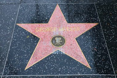 ABD, CALIFORNIA, HOLYWOOD - 20 Mayıs 2019: Hollywood, Kaliforniya 'daki Hollywood Şöhret Yolu' nda George Meeker yıldızı 