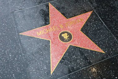 ABD, CALIFORNIA, HOLYWOOD - 20 Mayıs 2019: Hollywood, Kaliforniya 'daki Hollywood Şöhret Yolu' nda Michael B. Jordan yıldızı 