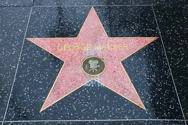 Usa California Hollywood Května 2019 Hvězda George Meekera Hollywood Walk — Stock fotografie
