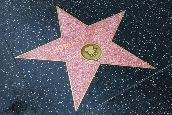 Usa Kalifornia Hollywood Maja 2019 Thomas Tully Gwiazda Hollywood Walk — Zdjęcie stockowe
