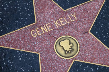 ABD, CALIFORNIA, HOLYWOOD - 20 Mayıs 2019: Hollywood, Kaliforniya 'daki Hollywood Şöhret Yolu' nda Gene Kelly yıldızı 