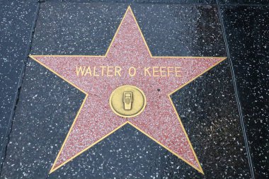 ABD, CALIFORNIA, HOLYWOOD - 20 Mayıs 2019: Walter O 'Keefe Hollywood Şöhret Yolu, Kaliforniya 