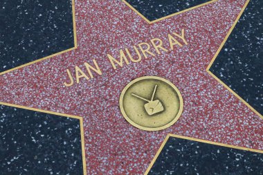 ABD, CALIFORNIA, HOLYWOOD - 18 Nisan 2019: Hollywood, Kaliforniya 'daki Hollywood Şöhret Yolu' nda Jan Murray yıldızı 