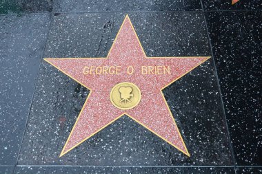 ABD, CALIFORNIA, HOLYWOOD - 20 Mayıs 2019: Hollywood, Kaliforniya 'daki Hollywood Şöhret Yolu' nda George O 'Brien yıldızı 