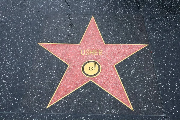 Eua California Hollywood Abril 2019 Estrela Usher Calçada Fama Hollywood — Fotografia de Stock