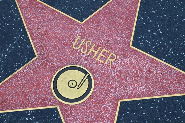 Eua California Hollywood Abril 2019 Estrela Usher Calçada Fama Hollywood — Fotografia de Stock