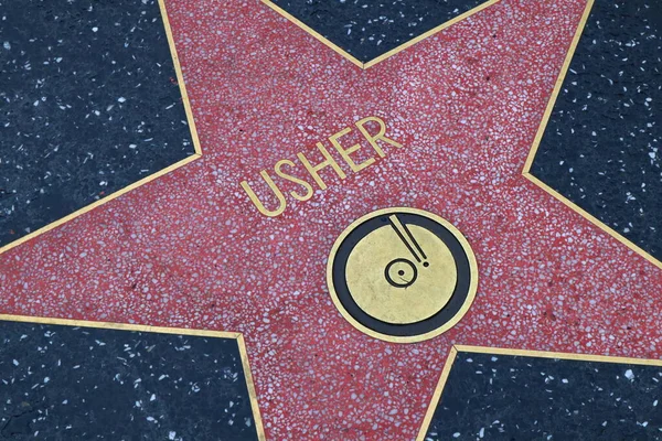 Usa California Hollywood April 2019 Usher Star Hollywood Walk Fame — Stock Photo, Image