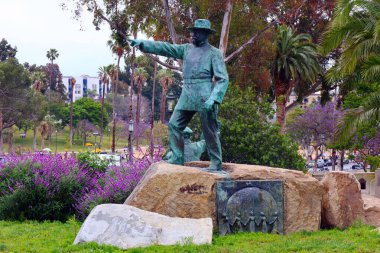 ABD, Los Angeles - 16 Mayıs 2019: Los Angeles 'ın Westlake mahallesindeki MacArthur Park manzarası