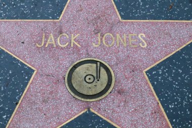 ABD, CALIFORNIA, HOLYWOOD - 20 Mayıs 2019: Hollywood, Kaliforniya 'daki Hollywood Şöhret Yolu' nda Jack Jones yıldızı 