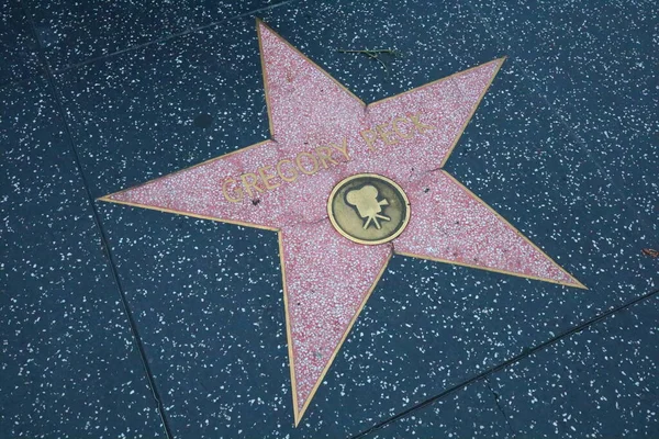 Usa California Hollywood Května 2019 Hvězda Gregory Peck Hollywoodském Chodníku — Stock fotografie