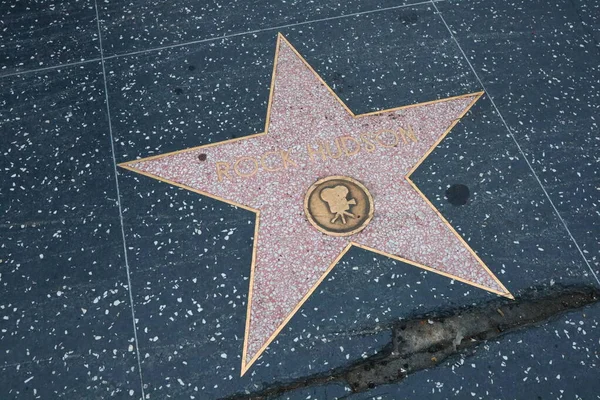 Usa Kalifornia Hollywood Maja 2019 Gwiazda Rocka Hudson Hollywoodzkiej Alei — Zdjęcie stockowe