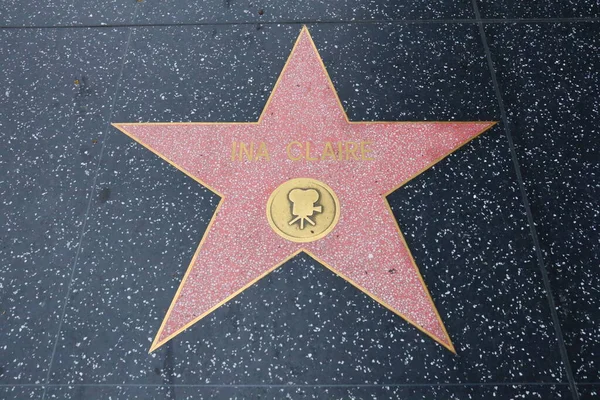 Usa California Hollywood May 2019 Ina Claire Star Hollywood Walk — Stock Photo, Image