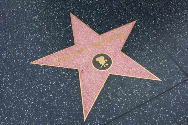 Usa California Hollywood May 2019 Rudolph Valentino Star Hollywood Walk — Stock Photo, Image