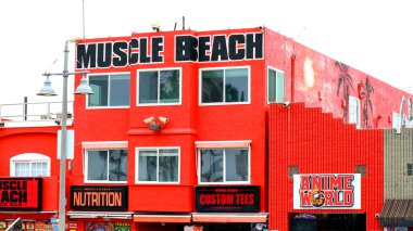 Venice Beach (Los Angeles), Kaliforniya, ABD - 1 Haziran 2023: Muscle Beach Venice Spor Salonu 1817 Ocean Front Walk