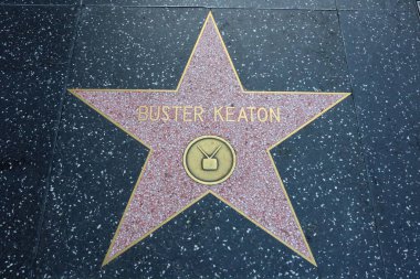 USA, CALIFORNIA, HOLLYWOOD - May 29, 2023: Buster Keaton star on the Hollywood Walk of Fame in Hollywood, California  clipart