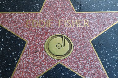 ABD, CALIFORNIA, HOLYWOOD - 29 Mayıs 2023: Hollywood, Kaliforniya 'daki Hollywood Şöhret Yolu' nda Eddie Fisher yıldızı 