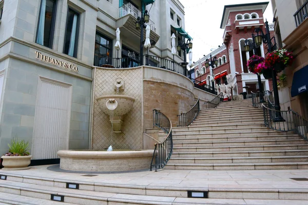 Beverly Hills California Usa June 2023 Rodeo Drive Steps Fountain — Stock Photo, Image