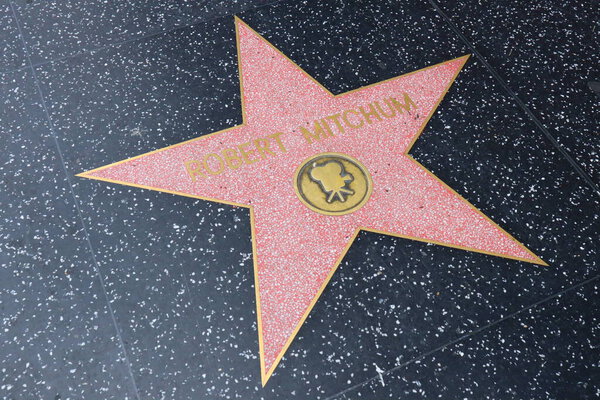 USA, CALIFORNIA, HOLLYWOOD - May 29, 2023: Robert Mitchum star on the Hollywood Walk of Fame in Hollywood, California  