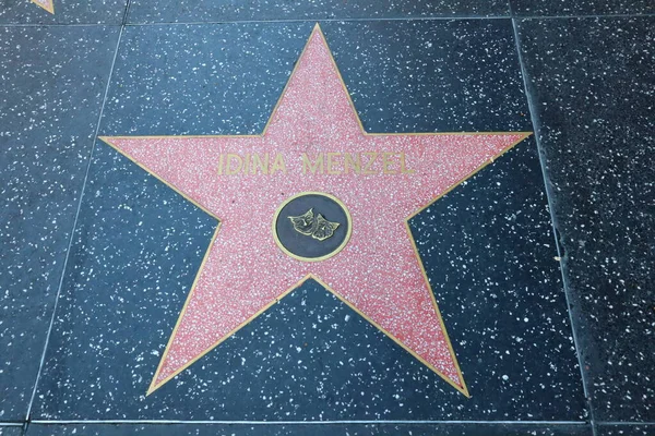 Usa Kalifornia Hollywood Maja 2023 Idina Menzel Gwiazda Hollywood Walk — Zdjęcie stockowe