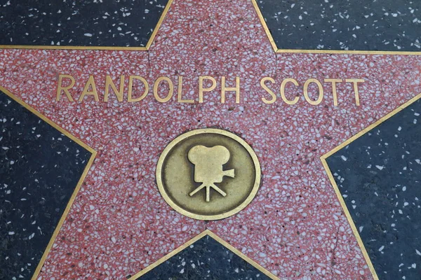 Usa Kalifornia Hollywood Maja 2023 Randolph Scott Gwiazda Hollywood Walk — Zdjęcie stockowe