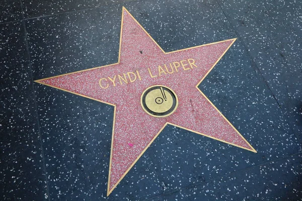 Usa California Hollywood May 2023 Cyndi Lauper Star Hollywood Walk — Stock Photo, Image