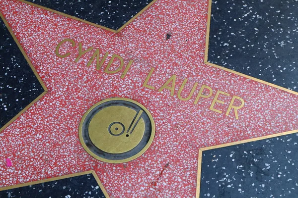 Usa California Hollywood May 2023 Cyndi Lauper Star Hollywood Walk — Stok Foto