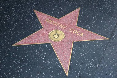 Hollywood (Los Angeles), California  May 29, 2023: Star of Imogene Coca on Hollywood Walk of Fame, Hollywood Boulevard clipart
