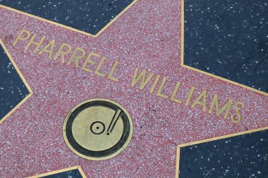 Hollywood (Los Angeles), Kaliforniya 29 Mayıs 2023: Hollywood Bulvarı 'nda Pharrell Williams' ın Yıldızı