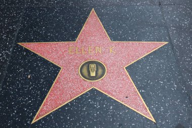 Hollywood (Los Angeles), Kaliforniya 29 Mayıs 2023: Hollywood Bulvarı 'nda Ellen K' nin Yıldızı