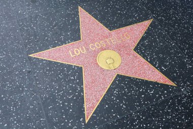 Hollywood (Los Angeles), Kaliforniya 29 Mayıs 2023: Hollywood Bulvarı 'nda Lou Costello' nun Yıldızı