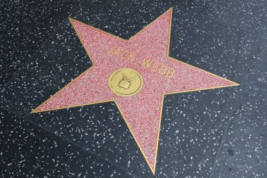 Hollywood (Los Angeles), Kaliforniya 29 Mayıs 2023: Hollywood Bulvarı 'nda Jack Webb' in Yıldızı