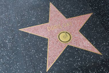 Hollywood (Los Angeles), Kaliforniya 29 Mayıs 2023: Hollywood Bulvarı 'nda Doris Day' in Yıldızı