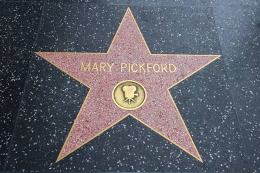 Hollywood (Los Angeles), Kaliforniya 29 Mayıs 2023: Hollywood Şöhret Yolu, Hollywood Bulvarı 'ndaki Mary Pickford Yıldızı