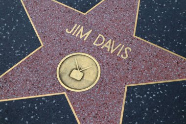 Hollywood (Los Angeles), Kaliforniya 29 Mayıs 2023: Hollywood Bulvarı 'nda Jim Davis' in Yıldızı