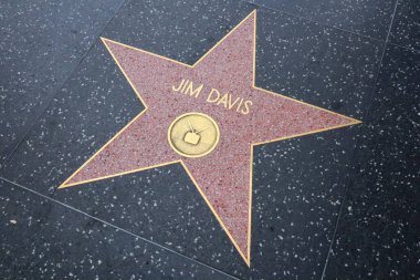 Hollywood (Los Angeles), Kaliforniya 29 Mayıs 2023: Hollywood Bulvarı 'nda Jim Davis' in Yıldızı