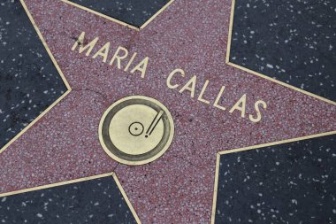 Hollywood (Los Angeles), Kaliforniya 29 Mayıs 2023: Hollywood Bulvarı 'nda Maria Callas' ın Yıldızı