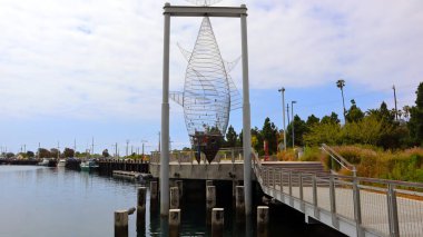 San Pedro (Los Angeles) California 2 Haziran 2023: San Pedro 'daki Balıkçılık Limanı, Los Angeles Limanı