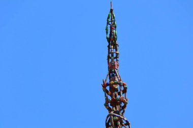 Los Angeles, Kaliforniya 3 Haziran 2023: WATTS TowERS 'in ayrıntıları Simon Rodia tarafından, mimari yapılar, Simon Rodia State Historic Park' ta 1727 Doğu 107. Cadde, Los Angeles