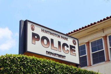 Huntington Park (Los Angeles Eyaleti), Kaliforniya 3 Haziran 2023 Huntington Park Polis Departmanı 6542 mil Bulvarı, Huntington Park, Kaliforniya