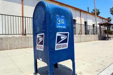 MAYWOOD (Los Angeles County), California  June 3, 2023: USPS United States Postal Service, Mail Collection Box clipart