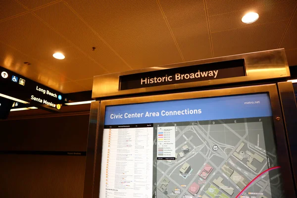 Los Angeles Californië Juni 2023 Historische Broadway Metro Rail Line — Stockfoto
