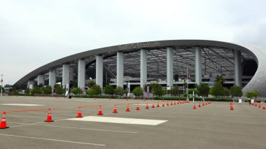 Inglewood (Los Angeles), Kaliforniya 10 Haziran 2023: SoFi Stadyumu, Spor ve Eğlence Stadyumu 1001 Inglewood Stadyumu 'nda yer almaktadır.
